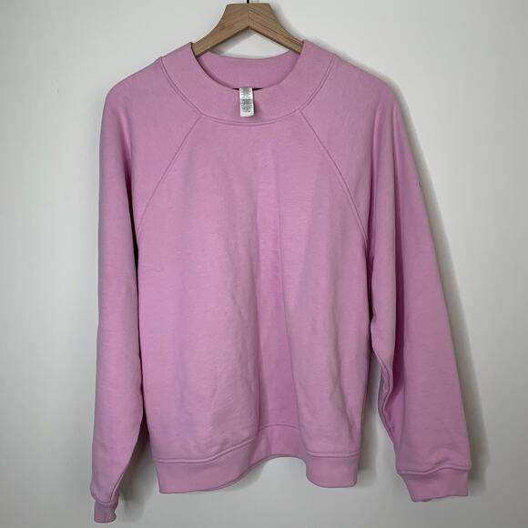 ALO YOGA Heavyweight Offline Cotton Blend Sweatshirt In Sugarplum Pink Medium - Picture 2 of 13